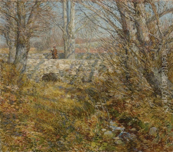 The Stone Bridge, Old Lyme Oil Painting - Childe Hassam