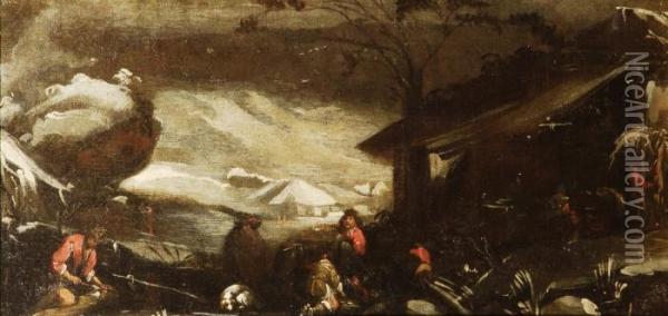 Paesaggio Invernale Oil Painting - Sinibaldo Scorza