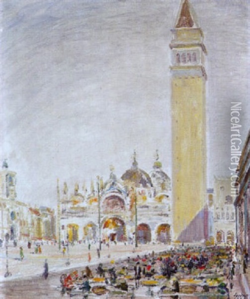 Ansicht Vom Markusplatz In Venedig Oil Painting - Wilhelm Jordan