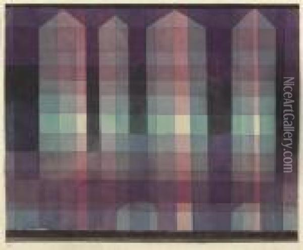 Vier Turme. 1923, 100. (four Towers) Oil Painting - Paul Klee