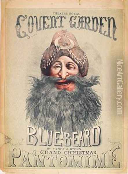 Poster for a Christmas pantomime of Blue Beard Oil Painting - Matthew 