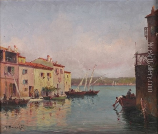 La Port De Martigues Oil Painting - Vincent Manago