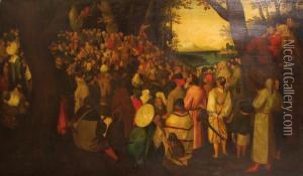 La Predica Del Battista Oil Painting - Pieter III Brueghel