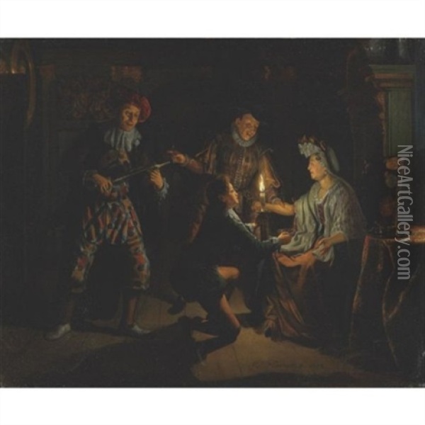 The Doctor's Visit Oil Painting - Matthys Naiveu