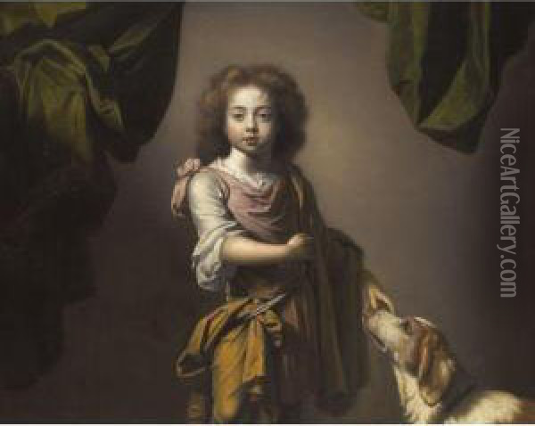 Portrait Of A Boy, Said To Be The Duke Of St Albans Oil Painting - Simon Pietersz. Verelst