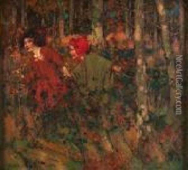 Through The Woods Oil Painting - George Henry
