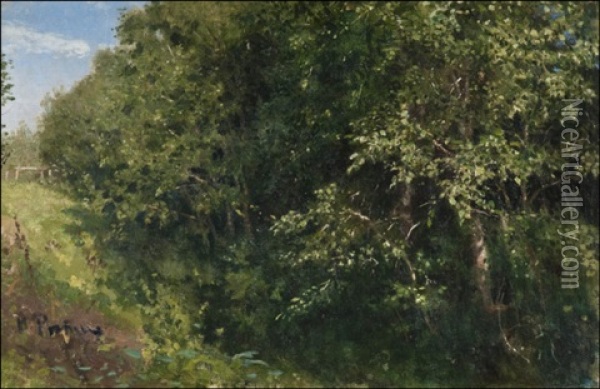 A Lush Landscape Oil Painting - Ilya Repin