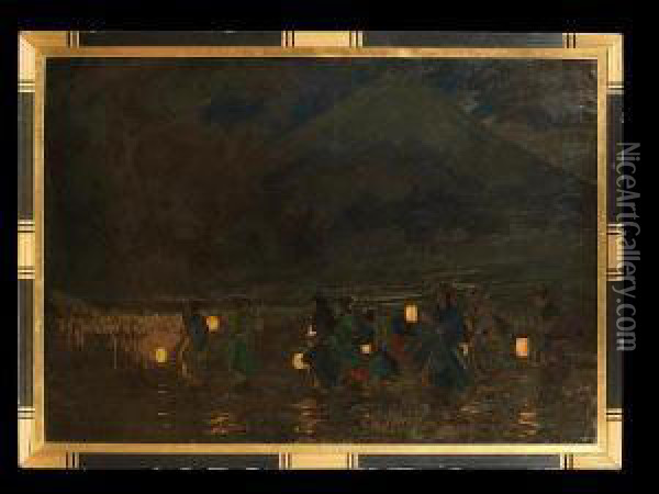 'sayanara' Oil Painting - Sir Alfred East