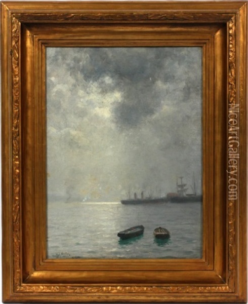 Harbor Scene Oil Painting - William Edward Norton