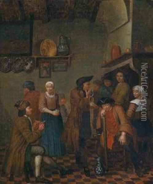 Scena Di Osteria Oil Painting - Jan Josef, the Elder Horemans