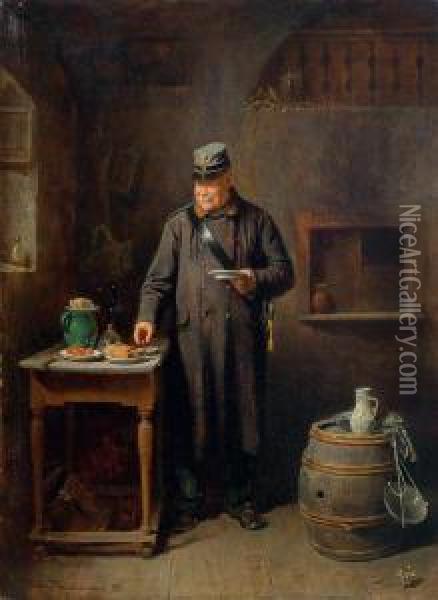 La Gratitudine Del Veterano Oil Painting - Friedrich V. Malheim Friedlaender