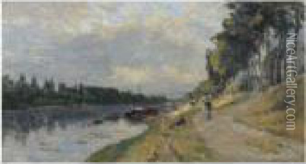 Les Bords De La Seine A Puteaux Oil Painting - Albert Lebourg