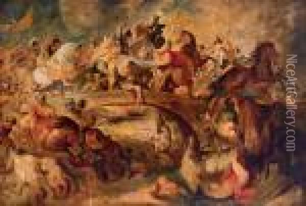 Replica Da La Battaglia Delle Amazzoni Del 1617 Oil Painting - Peter Paul Rubens