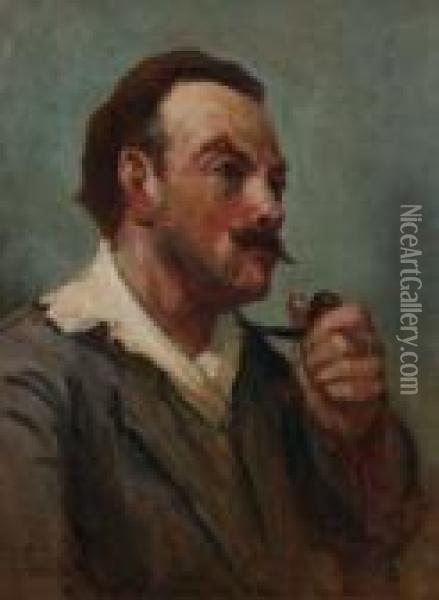 Portrait De Roger A La Pipe Oil Painting - Maximilien Luce