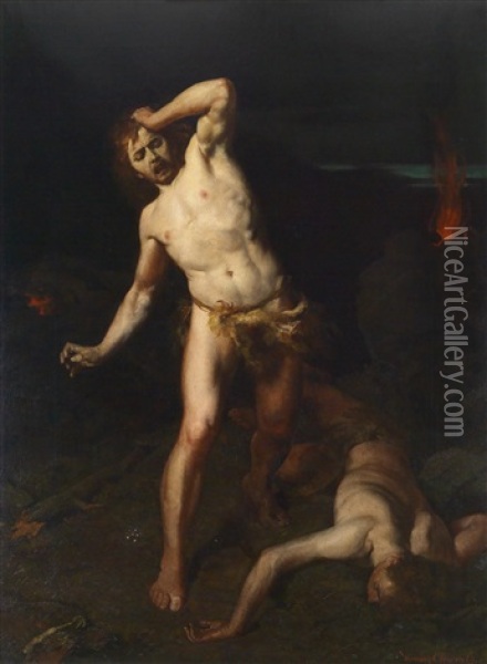 Kain Und Abel Oil Painting - Hermann Clementz