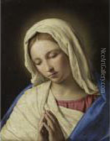 Madonna In Prayer Oil Painting - Giovanni Battista Salvi