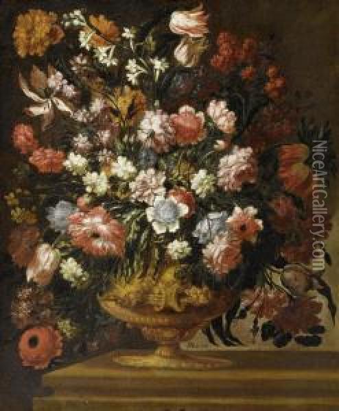 Grand Floral Still Life Oil Painting - Andrea Ii Scacciati