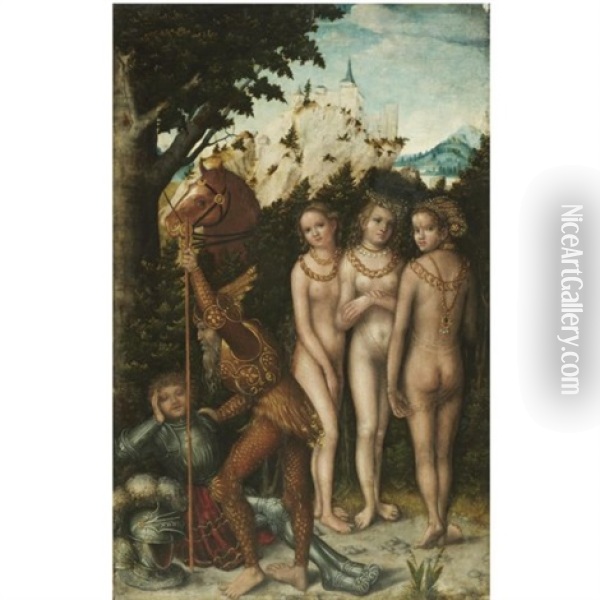 The Judgment Of Paris Oil Painting - Lucas Cranach the Elder