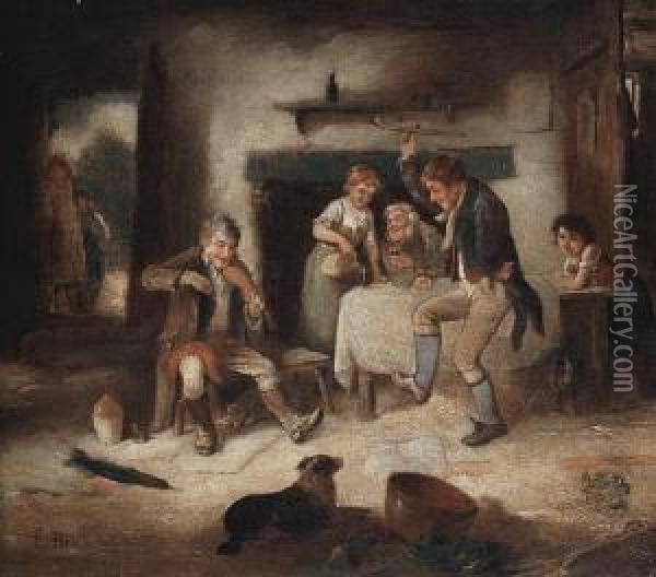 The Irish Jig Oil Painting - Charles, Hunt Jnr.