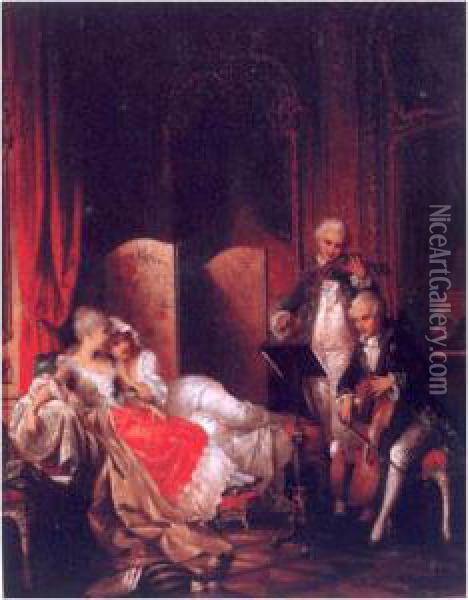 The Concert Oil Painting - Carl I Schweninger