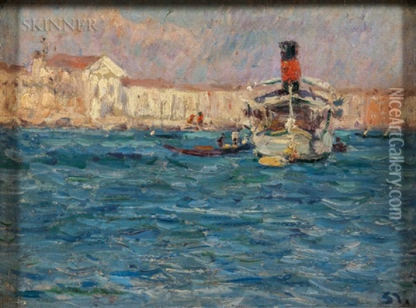 Venedig - Dampfer (venice - Steamer) Oil Painting - Max Arthur Stremel