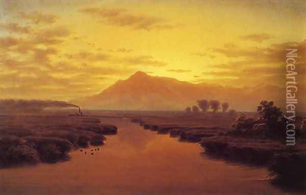 Mount Tamalpais from Napa Slough Oil Painting - William Lewis Marple