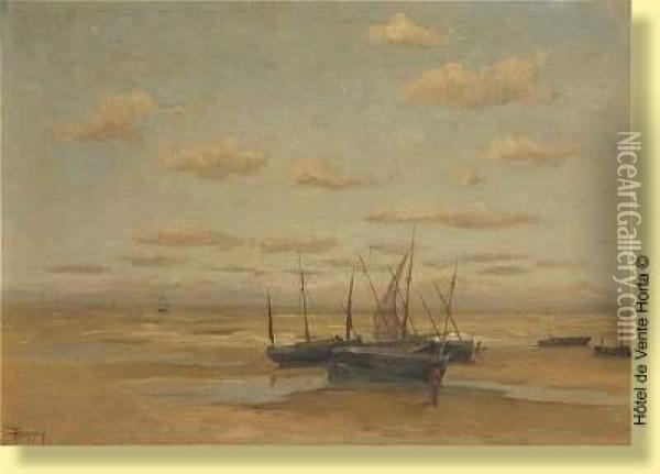 Maree Basse Oil Painting - Theodore Hannon