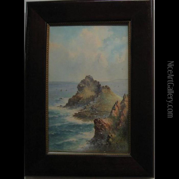 Coastal Rocks Oil Painting - John Clarkson Uren