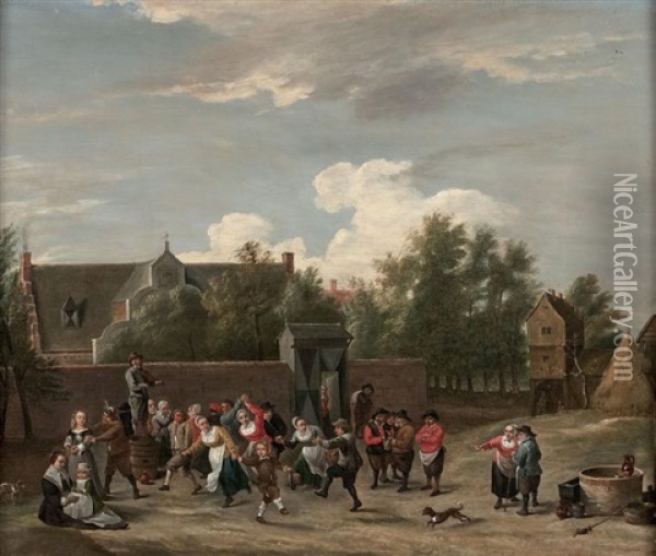 La Danse Villageoise Oil Painting - David Teniers III