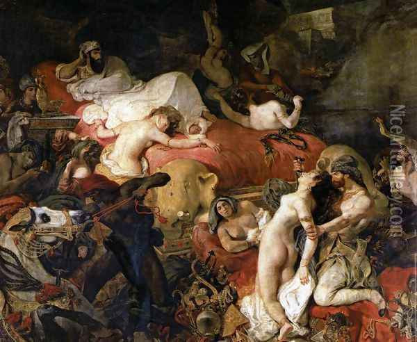 The Death of Sardanapalus 1827 Oil Painting - Eugene Delacroix