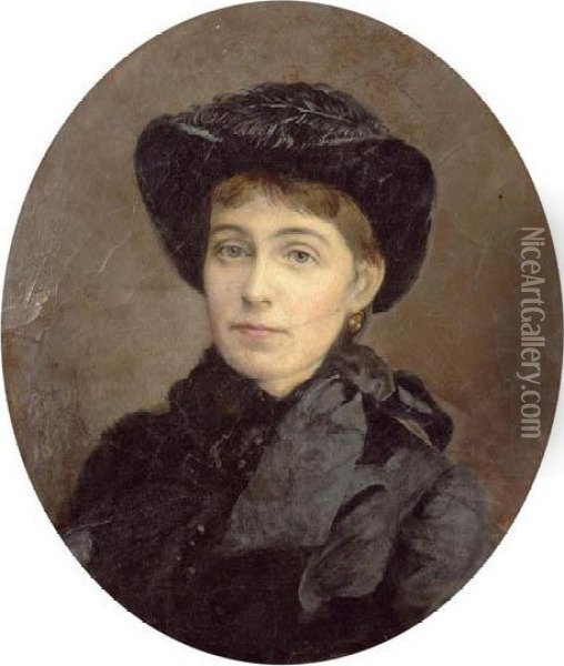 Portrait Of A Lady Oil Painting - Alexej Iwanowitsch Korsuchin