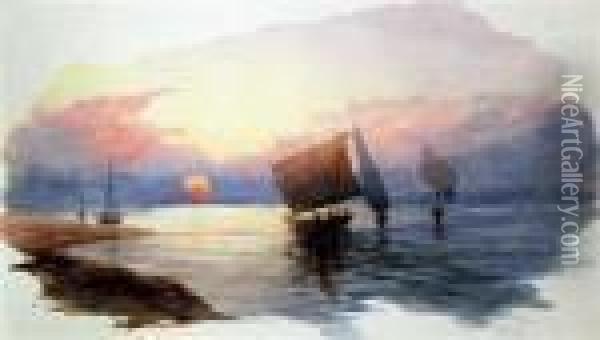 Sunset On The Nile Oil Painting - Hercules Brabazon Brabazon