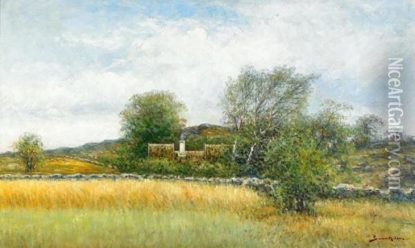 Sommarlandskap Med Gard - Halland Oil Painting - Severin Nilson