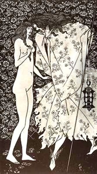 The Mysterious Rose Garden Oil Painting - Aubrey Vincent Beardsley