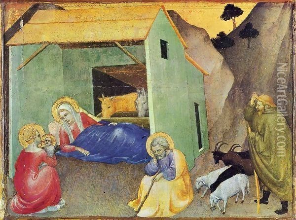 Nativity Oil Painting - Giovanni Da Milano