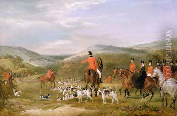 The Berkeley Hunt, 1842- The Meet Oil Painting - Francis Calcraft Turner