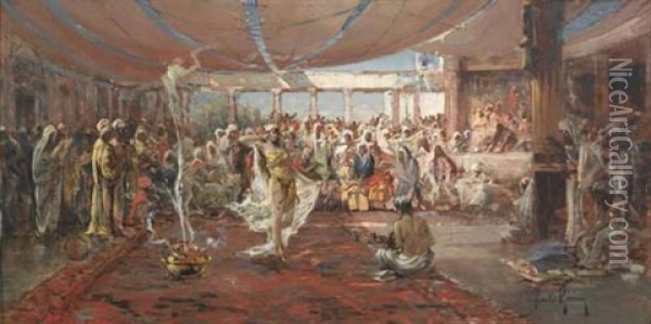 Tanz Der Salome Oil Painting - David Eugene Girin
