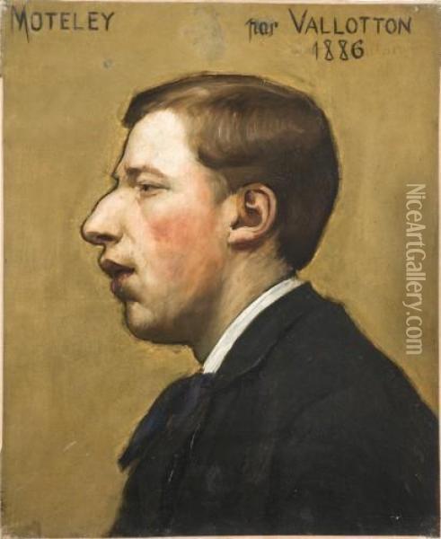 Portrait De Jules Moteley Et Portrait D'albertcreswell Oil Painting - Felix Edouard Vallotton