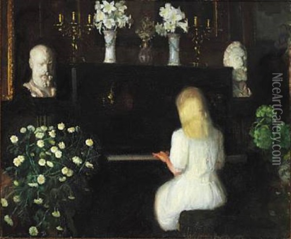 Musikovelse Oil Painting - Anna Kirstine Ancher