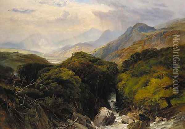 Snowdon, North Wales Oil Painting - Frederick William Hulme