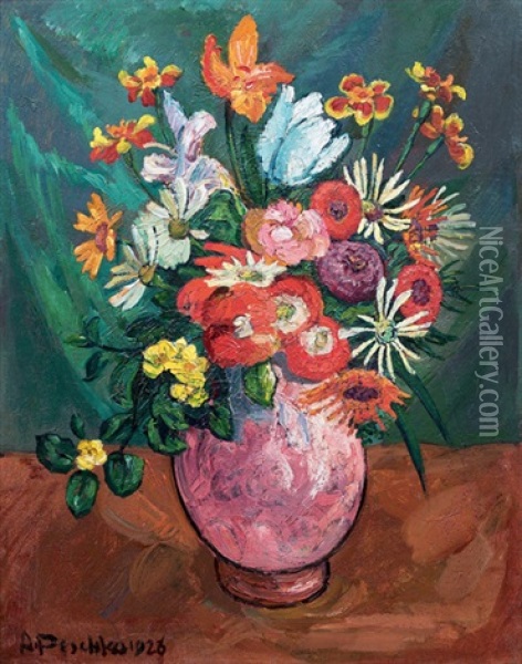 Sommerblumen Oil Painting - Anton Emanuel Peschka