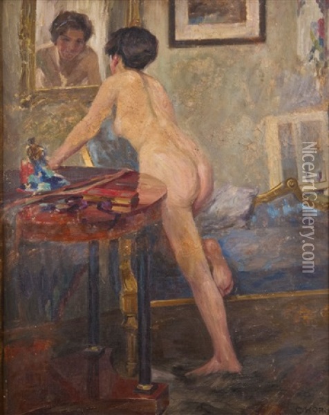 Weiblicher Ruckenakt Oil Painting - Carl Horn