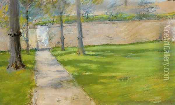 A Bit Of Sunlight Aka The Garden Wass Oil Painting - William Merritt Chase