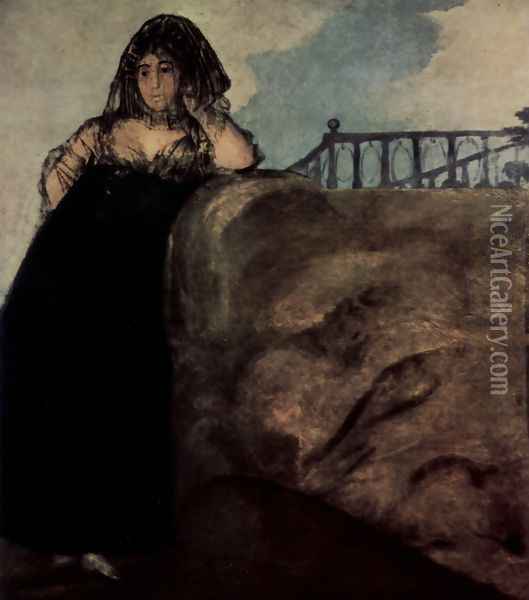 Manola (La Leocadia) Oil Painting - Francisco De Goya y Lucientes