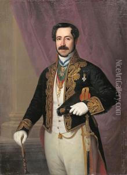 Retrato De Un Diplomatico Oil Painting - Antonio Maria Esquivel Y Suarez De Urbina