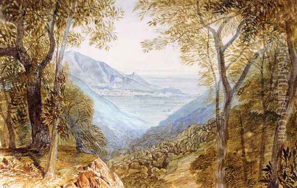 View of the Ducal Palace, Massa, Northern Italy Oil Painting - Edward Lear