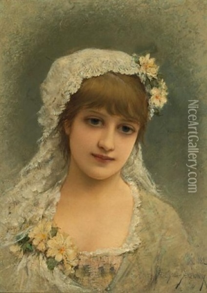 Marguerite Oil Painting - Emile Eisman-Semenowsky