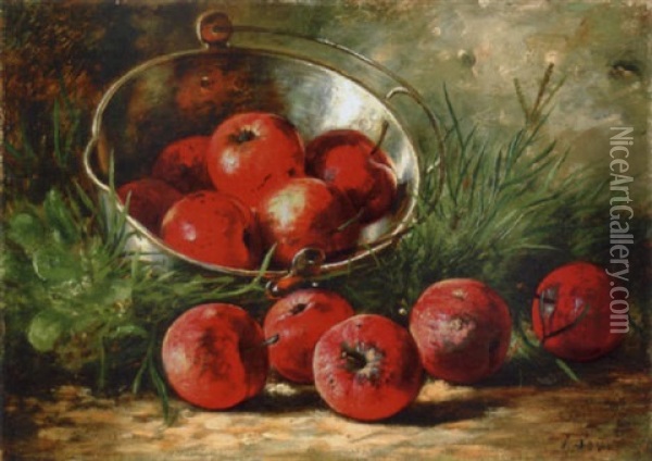 Apples In A Tin Pan Oil Painting - August Laux