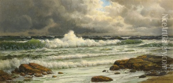 Along The Coast Oil Painting - William Trost Richards