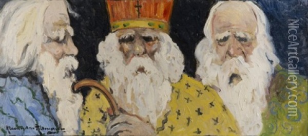 Three Orthodox Priests Oil Painting - Alexandre Altmann